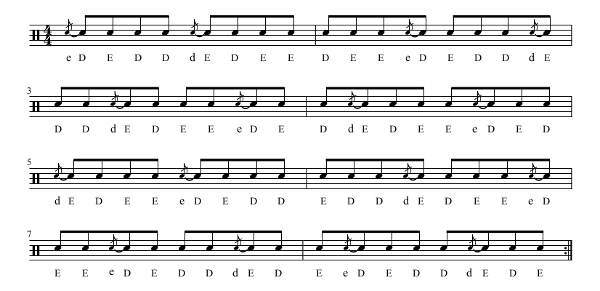 Flam-Paradiddle com inversões