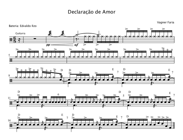 Introdução da música Declaração de Amor, de Vagner Faria
